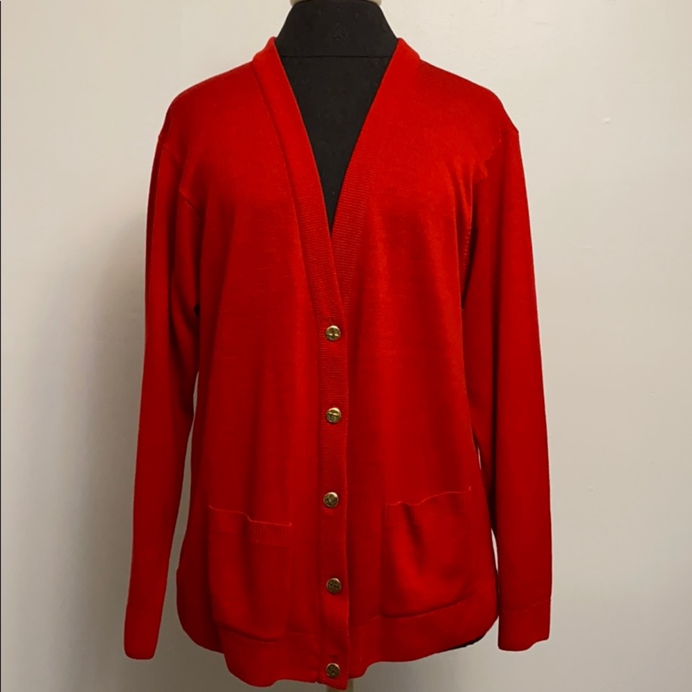 Pitlochry Knit Wear Red Cardigan